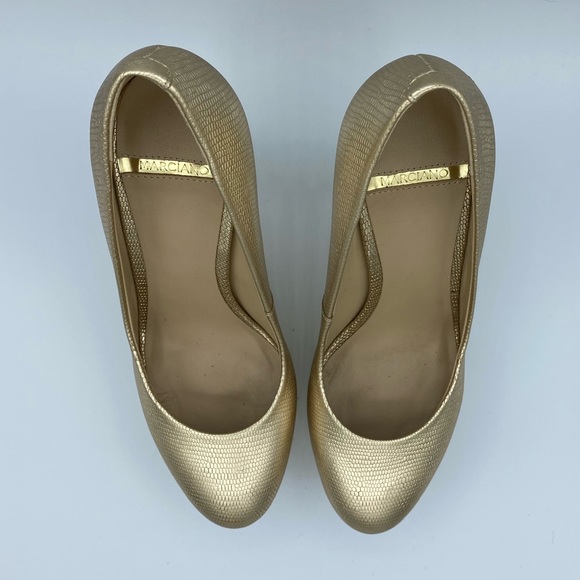 Marciano Sexy Gold Leather Heels - Picture 7 of 13